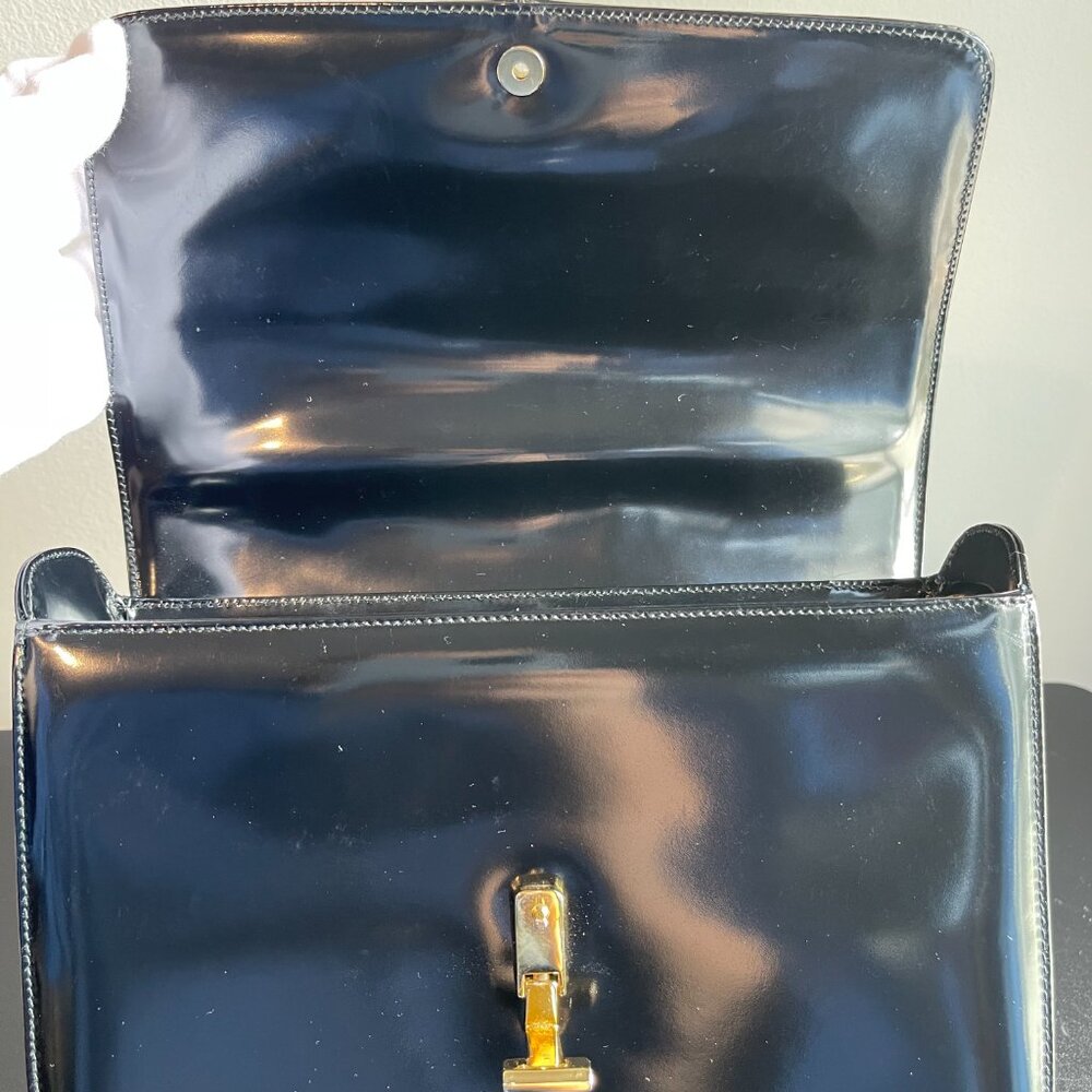 Tiffany & Co. Vintage T-Lock Top Handle Black Patent Leather Bag- Preowned - Picture 10 of 14